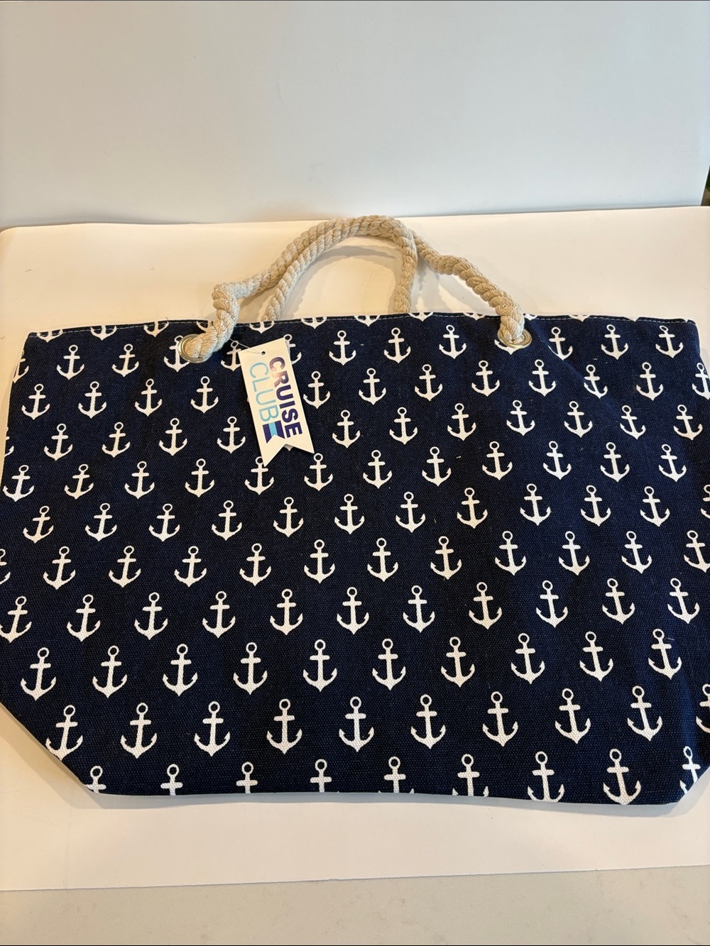 Navy Anchor canvas Tote Bag-NWT